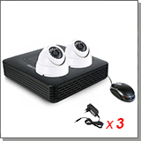 Проводной комплект видеонаблюдения для офиса и дома - 2 HD AHD камеры